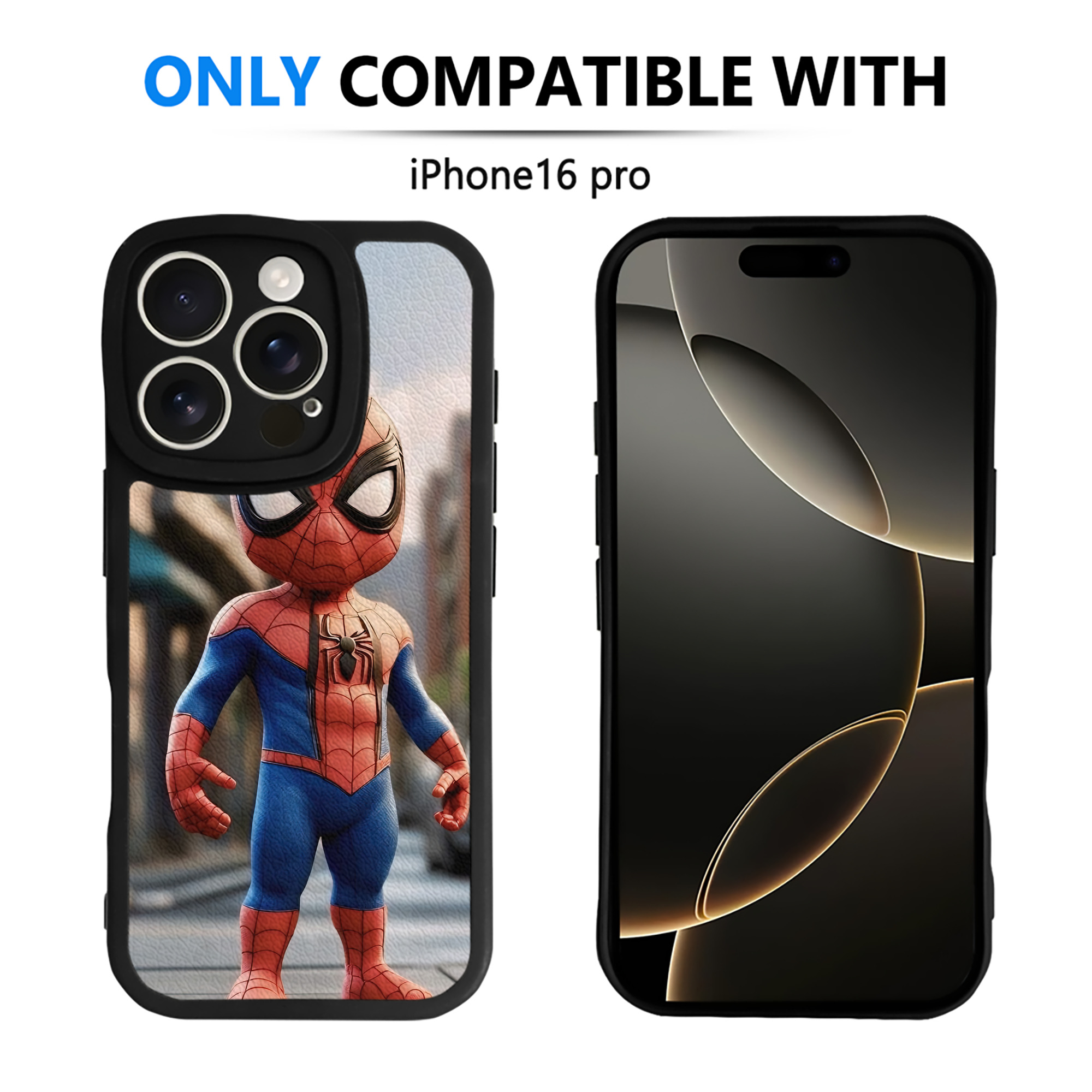 （画像用） Spider Man スパイダーマン 【iPhone 16シリーズ対応】シリコンスマホケース（レザー調） 材質：シリコン